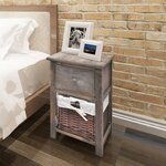 vidaXL Table de chevet 2 Pièces Bois Marron