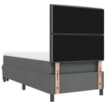 vidaXL Lit avec Sommier avec Matelas & Banc Gris Foncé 90x190 cm Tissu
