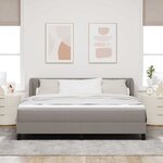vidaXL Lit boxspring avec matelas Taupe 180 x 200 cm tissu