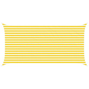 vidaXL Voile d'ombre Jaune et blanc 5 x 2 5 m 100   polyester Oxford
