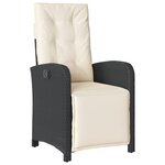 vidaXL Chaises inclinables de jardin lot de 2 repose-pied noir rotin
