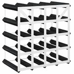 vidaXL Casier à bouteilles pour 20 bouteilles Noir Bois de pin solide