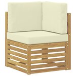 vidaXL Canapé d'angle extérieur Bois d'Acacia Massif Blanc