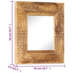vidaXL Miroir sculpté à la main 50x50x2 5 cm bois de manguier solide