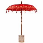 vidaXL Parasol balinais avec base Rouge 185 x 185 x 260 cm