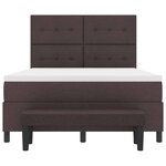 vidaXL Lit à ressorts avec matelas Marron foncé 160 x 200 cm tissu