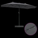 vidaXL Parasol de jardin Anthracite 385 x 209 x 244 cm tissu