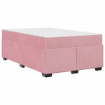 vidaXL Cadre de lit avec matelas Rose 120 x 200 cm tissu