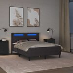 vidaXL Cadre de lit avec matelas Gris 160 x 200 cm Simili cuir