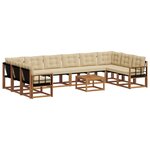vidaXL Ensemble de canapés d'extérieur 11 pc Naturel et Beige