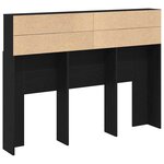 vidaXL Armoire tête de lit - noir chêne  140 x 19 x 103 5 cm  fabriquée en bois d'ingénierie.