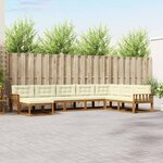vidaXL Ensemble de canapés d'extérieur 8 Pièces Naturel et Crème