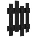 vidaXL Porte-manteau mural Chêne Noir 60 x 3 x 82 cm Bois d'ingénierie