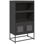vidaXL Buffet haut noir 68x39x123 cm acier