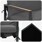 vidaXL Ensemble de canapé de jardin 4 Pièces Noir et anthracite Acier
