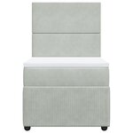 vidaXL Sommier à lattes de lit et matelas Gris clair 90x200 cm Velours