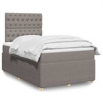 vidaXL Sommier à lattes de lit avec matelas taupe 120x190 cm tissu
