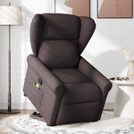 vidaXL Fauteuil inclinable de massage Marron foncé Tissu