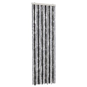 vidaXL Rideau anti-mouches gris et noir 56x185 cm chenille
