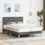 vidaXL Cadre de lit avec tête de lit Gris foncé 160 x 200 cm Tissu