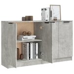 vidaXL Buffets 2 Pièces Gris béton 60x30x70 cm Bois d'ingénierie