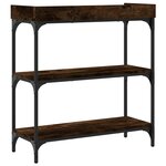 vidaXL Table console avec étagères chêne fumé 75x30x80 cm