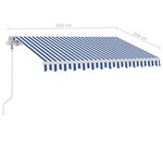 vidaXL Auvent automatique sur pied 350x250 cm Bleu/Blanc