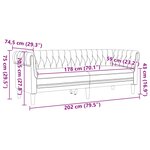 vidaXL Canapé Chesterfield 3 places marron tissu