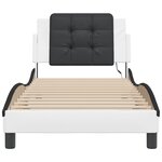 vidaXL Cadre de lit avec LED sans matelas Zadar blanc et noir 80x200 cm