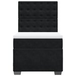 vidaXL Sommier à lattes de lit avec matelas Noir 90x190 cm Velours