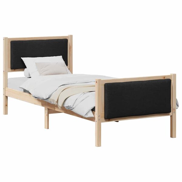 vidaXL Cadre de lit avec tête de lit Noir 80 x 200 cm tissu