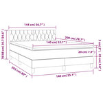 vidaXL Sommier à lattes de lit et matelas et LED Gris foncé 140x200 cm