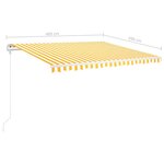 vidaXL Auvent manuel rétractable avec LED 4x3 5 m Jaune et blanc