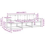 vidaXL Ensemble de canapés d'extérieur 3 pc Blanc et gris clair