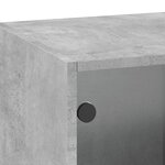 vidaXL Armoire murale avec portes en verre gris béton 35x37x100 cm
