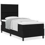 vidaXL Lit à ressorts avec matelas noir 90x200 cm en tissu