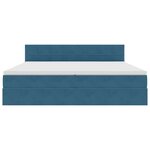 vidaXL Lit de Rangement avec matelas Bleu foncé 200 x 200 cm Velours