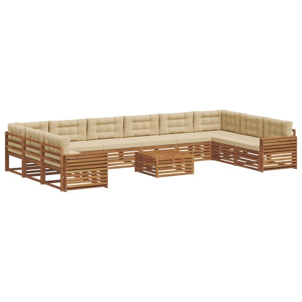 vidaXL Ensembles de canapés avec coussin 11 Pièces Naturel et Beige