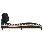 vidaXL Cadre de lit avec lumières LED noir blanc 140x200 cm similicuir
