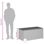 vidaXL Boîte de rangement de jardin et roues marron 190L poly rotin