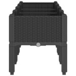 vidaXL Jardinière avec pieds noir 160x40x42 cm PP