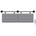 vidaXL Tête de lit suspendue Avec lumière LED Gris clair Tissu