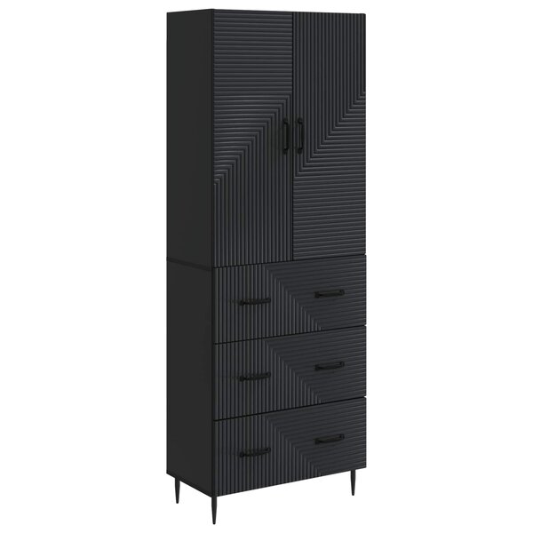 vidaXL Ensemble de Meubles 2 Pièces Noir 66 x 34 5 x 90 cm