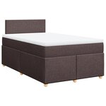 vidaXL Sommier à lattes de lit et matelas marron foncé 120x190cm tissu