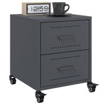vidaXL Table de chevet anthracite 36x39x43 5 cm acier