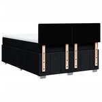 vidaXL Sommier à lattes de lit avec matelas Noir 140x190 cm Tissu