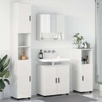 vidaXL Ensemble de mobilier de salle de bain 4 Pièces Blanc brillant