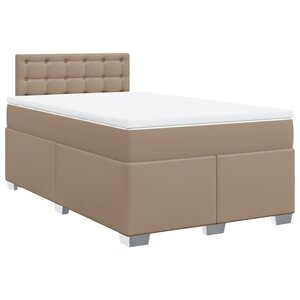 vidaXL Sommier à lattes de lit matelas cappuccino 120x190cm similicuir