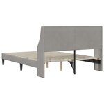 vidaXL Cadre de lit avec tête de lit Gris clair 160 x 200 cm Velours