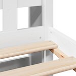 vidaXL Lit bibliothèque sans matelas blanc 150x200 cm bois pin massif